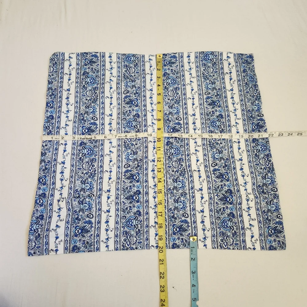 STOF France Provence Pillow Marine Floral Florals blue white cotton